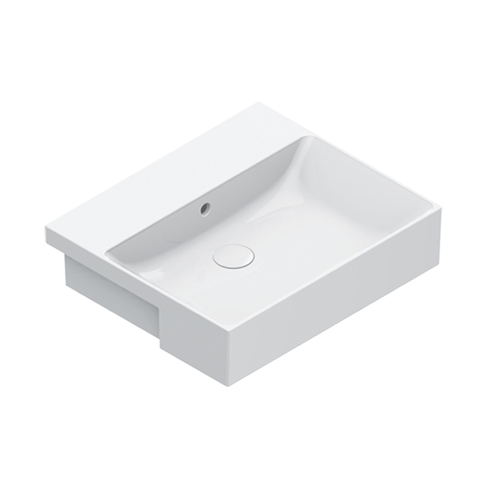 Изображение Раковина полувстраиваемая Catalano ZERO 126550001 55x47 см без отв. под смеситель покрытие Cataglaze+ цвет белый глянцевый 126550001