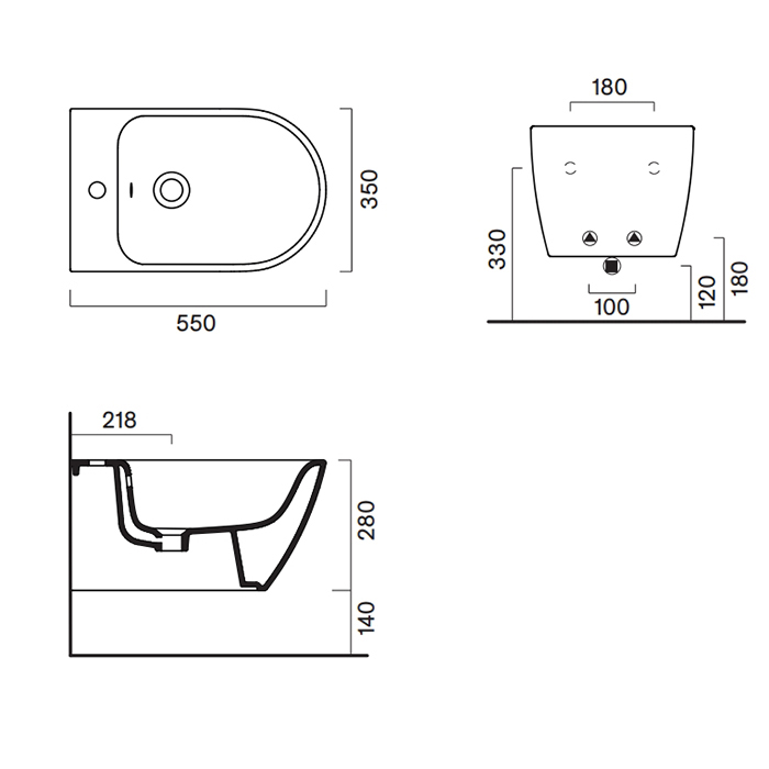 Биде Catalano Sfera 518651001 подвесное 55x35см ФОТО