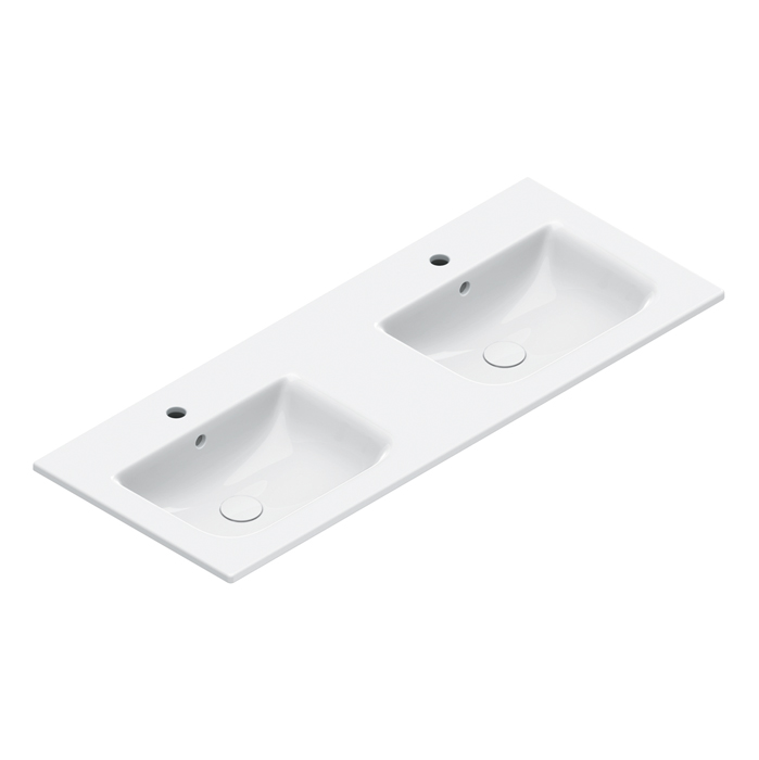 Раковина двойная Catalano Italy 721270001 125x50 см цвет белый глянцевый ФОТО