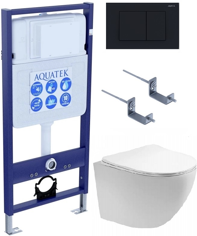 Комплект инсталляции с  подвесным унитазом и клавишей Aquatek SET AQUATEK ЕВРОПА T KDI12