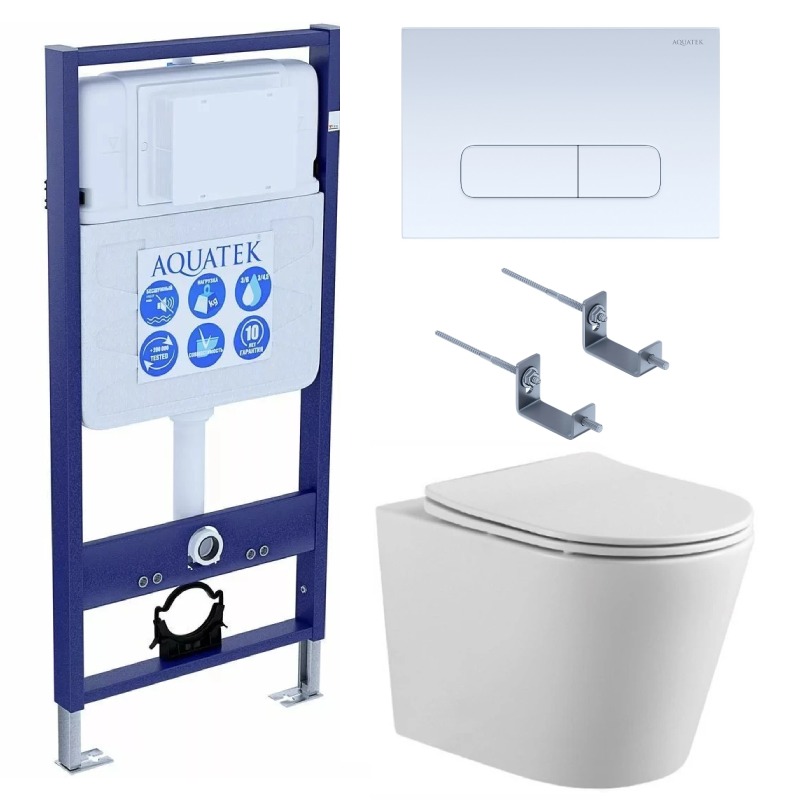 Комплект инсталляции с  подвесным унитазом и клавишей Aquatek SET AQUATEK ВЕГА cmp-013