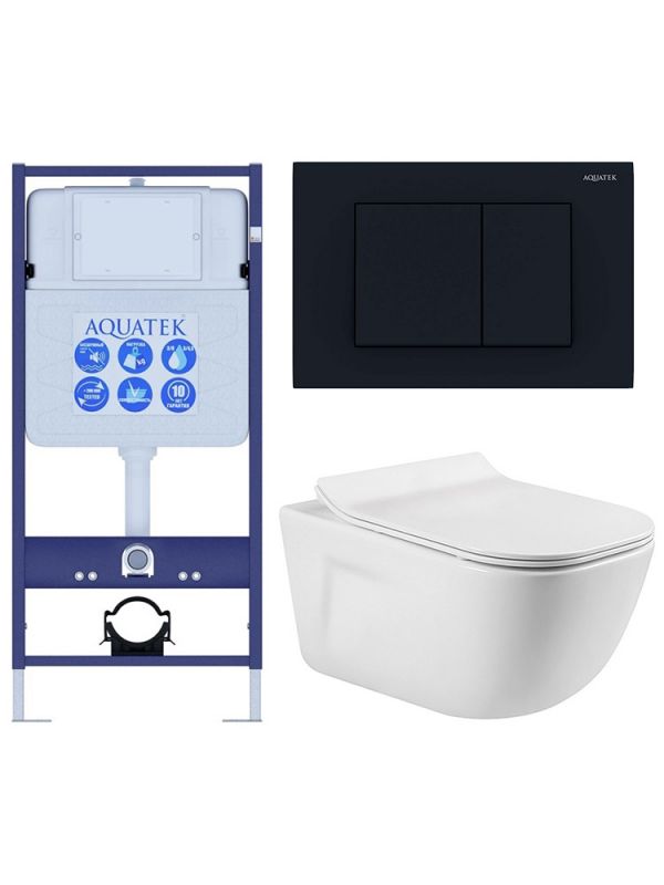 Комплект инсталляции с  подвесным унитазом и клавишей Aquatek SET AQUATEK ДИВА-012 4в1