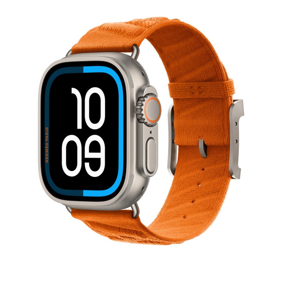 Часы Apple Watch Hermès Ultra 3 GPS + Cellular 49mm Titanium Case with Orange En Mer - оригинал