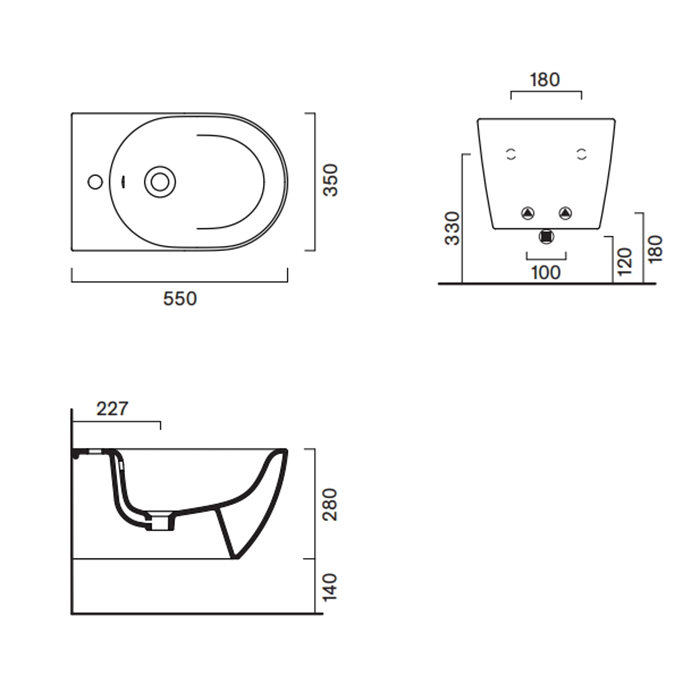 Писсуар подвесной  c отв. под крышку Catalano Comfort Rimless 54x30 см ФОТО