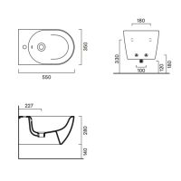 Писсуар подвесной  c отв. под крышку Catalano Comfort Rimless 54x30 см схема 4