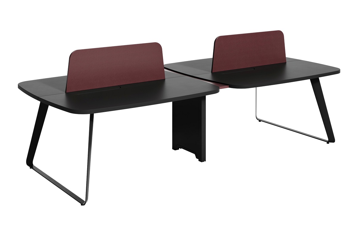 Рабочая станция на 4 места закругленная