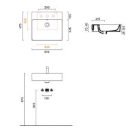 Раковина подвесная Catalano PREMIUM 220501001 50x47 см покрытие Cataglaze+ схема 7