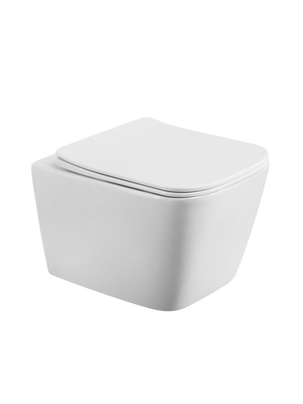 Унитаз подвесной безободковый с сиденьем и смывом TORNADO BelBagno KRAFT-TOR BB7106CH-TOR/SC