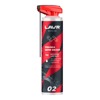 Lavr Motoline Смазка цепи белая для мотоциклов, 520 мл