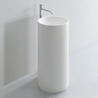 Раковина напольная NOORTH Milldue edition TUBE 44х44x87 см из Ceramilux слив в стену, цвет белый матовый схема 1