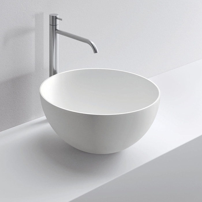 Изображение Раковина накладная NOORTH Milldue edition BOWL 45 45х45х20 см из CRISTALPLANT цвет белый матовый