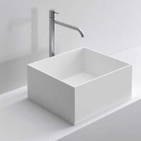 Раковина накладная NOORTH Milldue edition STEP 45_19 45х38х19 см из CRISTALPLANT без отв для смесителя, цвет белый матовый схема 1