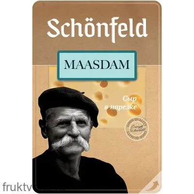Сыр (нарезка) Маасдам 45% 125г «Schonfeld» Россия
