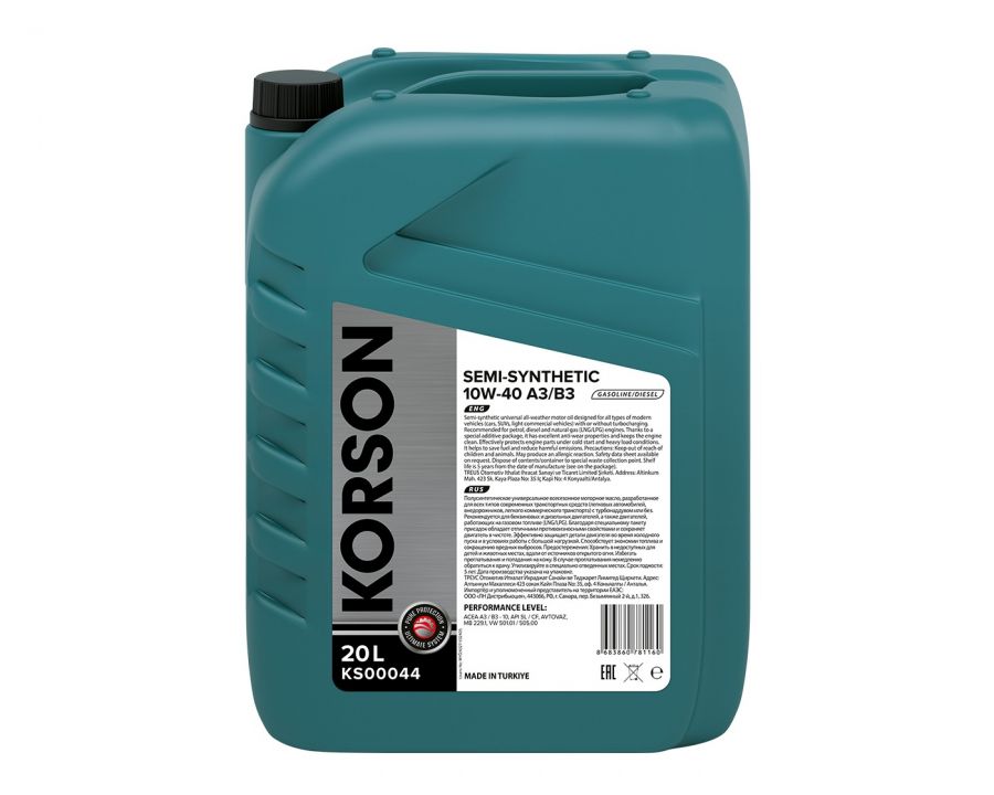 Korson Semi - Synthetic 10W⁠-⁠40 A3/B3, 20л