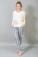 Женский домашний костюм с брюками и кофтой 184 [бежевый]