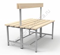 Скамья СТ-2(2) (двойная, со спинкой, с регулируемыми опорами)