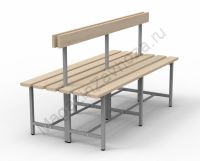 Скамья СТ-5(2) (двойная, со спинкой, с регулируемыми опорами)