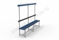 Скамья для бассейна с вешалкой СВТ-6П с регулируемыми опорами