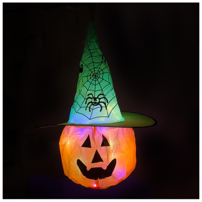 Тыква в колпаке с подсветкой подвесная (38*58 см)