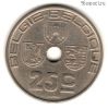 Бельгия 25 сантимов 1938