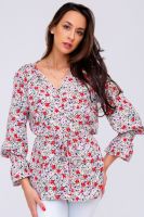 Блузка женская 319BEG [беж/цветы]