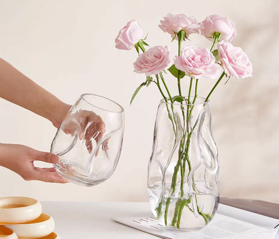 Ваза стекло D 14 * H 17,5 см, цвет прозрачный