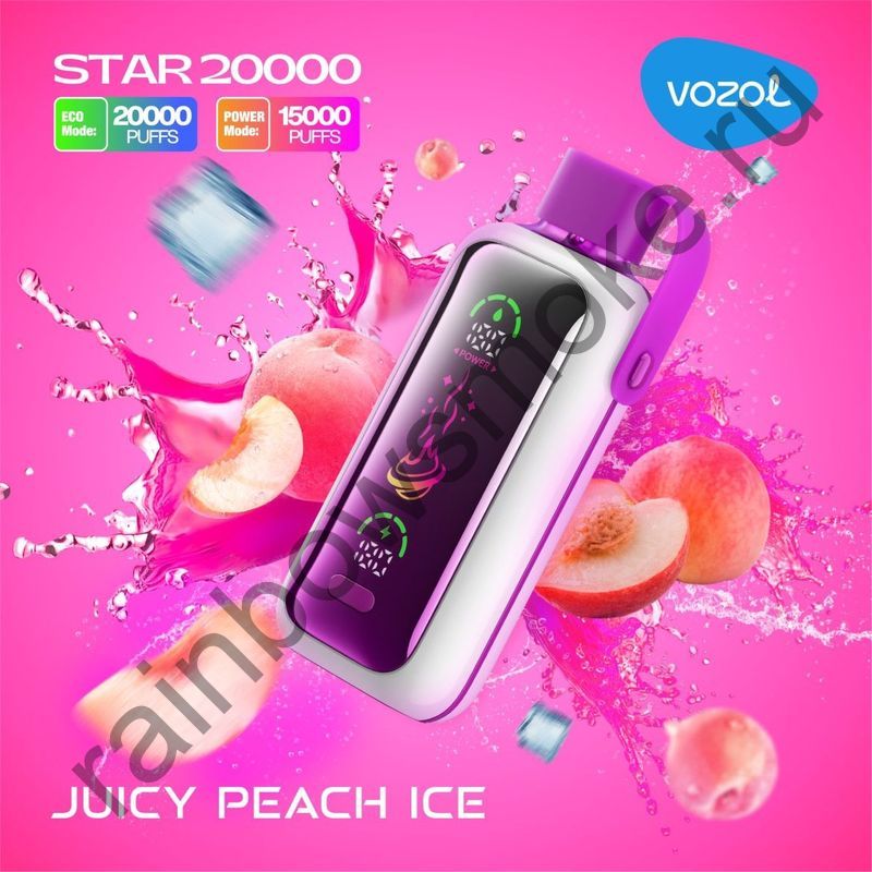 Vozol Star 20000 - Juicy Peach Ice (Сочный Персиковый Лед)