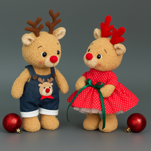 Набор Комбо Олененок Девочка и Мальчик + Малыш