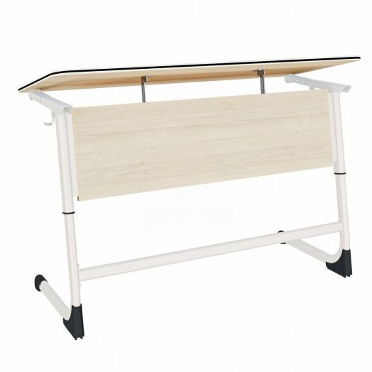 Парта "Mega Smart" на плоскоовальной трубе двухместная с наклоном