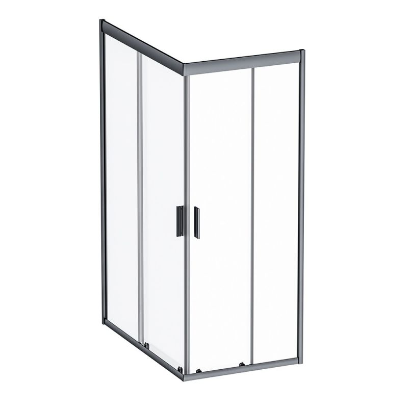 Душевое ограждение,120x80 без поддона AM.PM Gem, черный матовый W90G-404-120280-BT