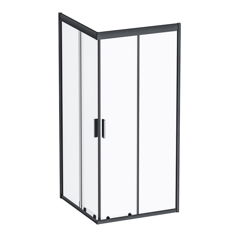 Душевое ограждение AM.PM Gem Square Slide 90x90 стекло прозрачное, профиль черный матовый, W90G-403-090BT