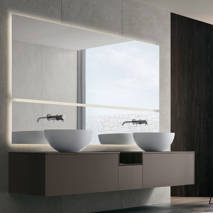 Изображение Модульный комплект подвесной Milldue Sintesi с двумя накладными раковинами