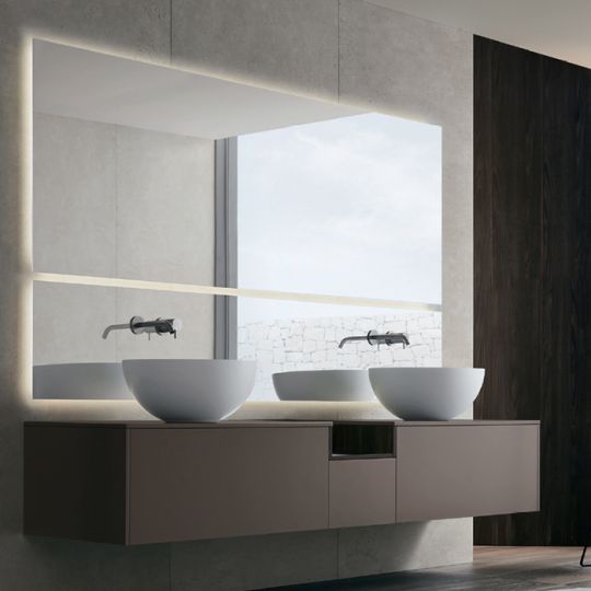 Модульный комплект подвесной Milldue Sintesi с двумя накладными раковинами