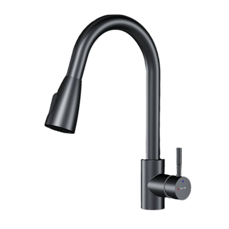 Смеситель для кухни AM.PM с вытягивающимся изливом, черный X-Joy S F85B07522, черный