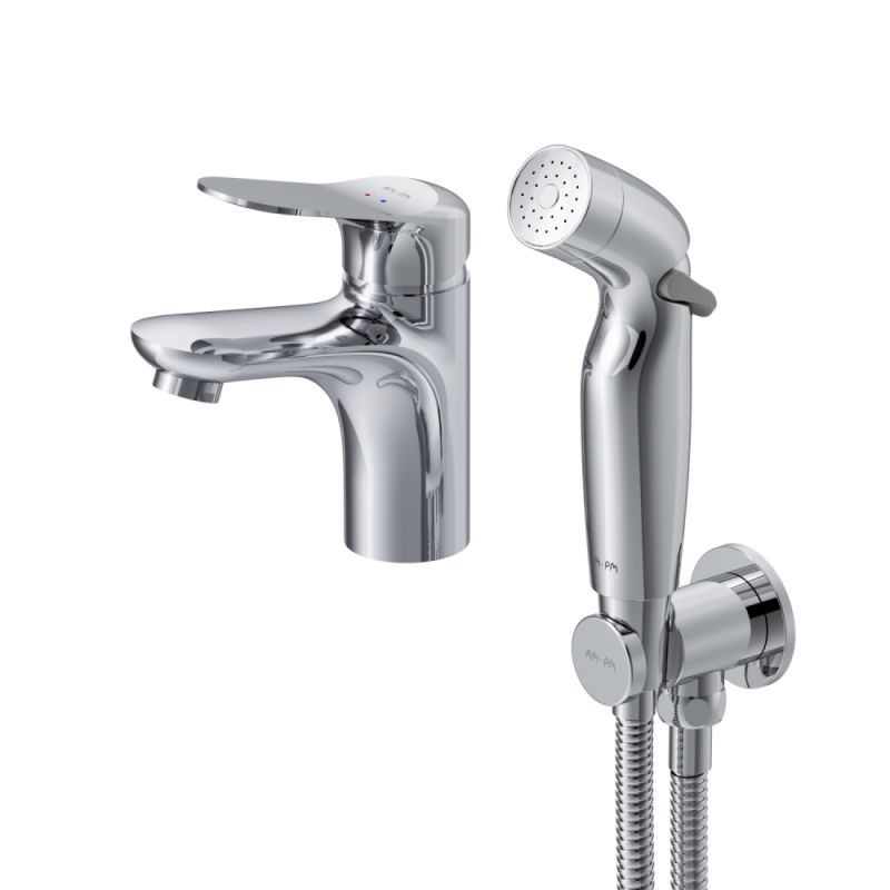 Смеситель для умывальника с гиг.душем, хром, AM.PM Sunny F85C03000