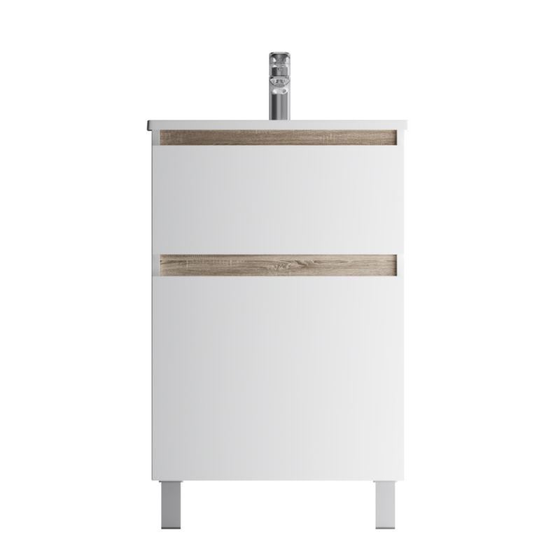 База под раковину AM.PM X-Joy, напольная, 55 см, 2 ящика, белый глянец M85AFSX0552WG