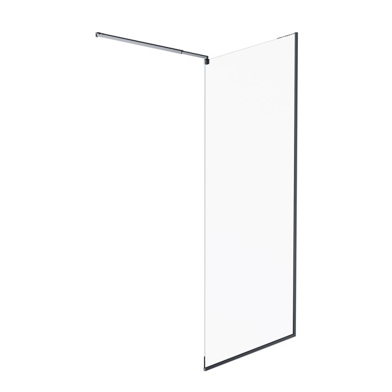 Душевая перегородка AM.PM Func 90x200, стекло прозрачное 6 мм, профиль черный W84WI-90-F1-BTE