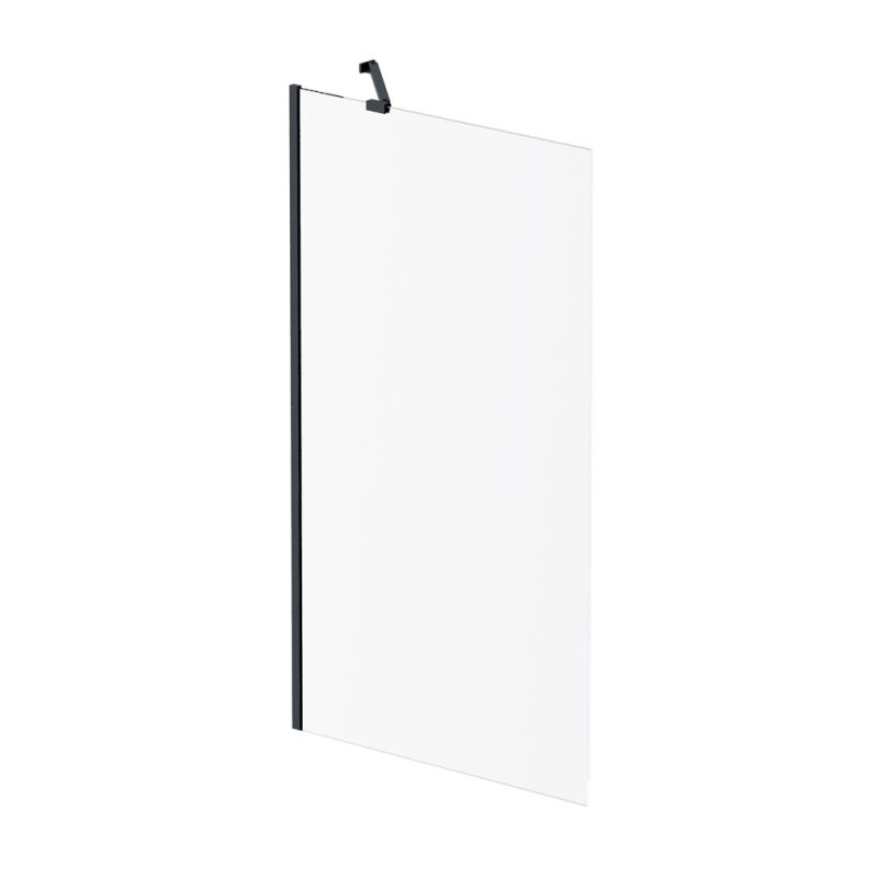 Шторка на борт ванны 80х140, фиксированная, черный, стекло прозрачное AM.PM Gem W90BS-080-140BT