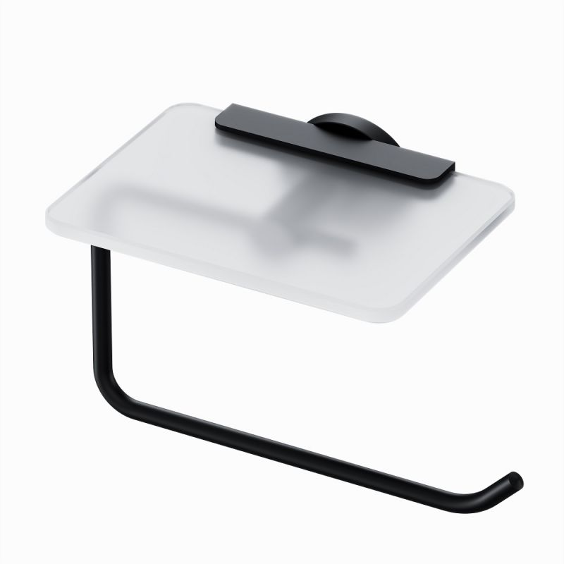 Держатель для туалетной бумаги с полкой, черный, AM.PM X-Joy A85A341522