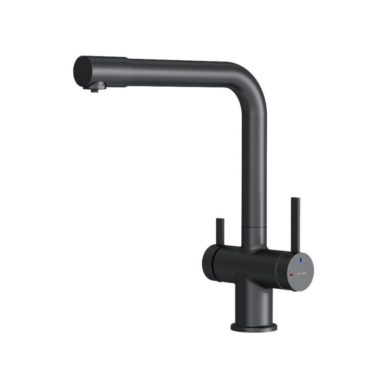 Смеситель для кухни с каналом для питьевой воды, L-излив AM.PM Func, черный F8F05722