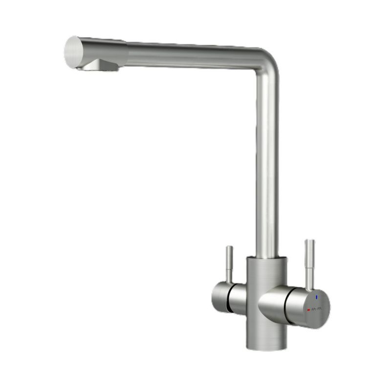 Смеситель для кухни AM.PM с L-изливом с каналом для питьевой воды, сатин X-Joy S F85B05711, сатин