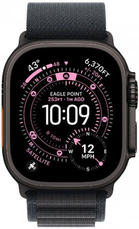 Apple Watch Ultra 3 (2025) GPS + Cellular, 49 мм, корпус из черного титана, ремешок Alpine (M) цвета black (черный) MF0V4