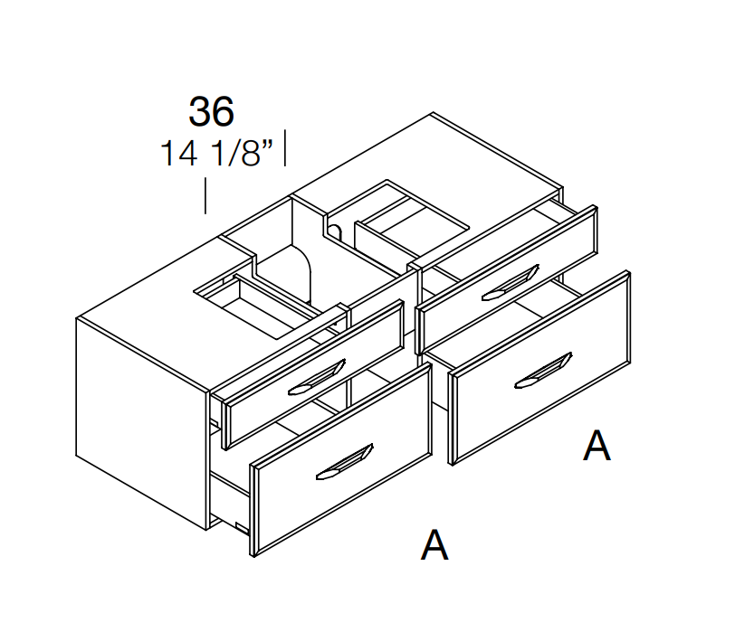 Широкая тумба Mildue Vitage 3049
