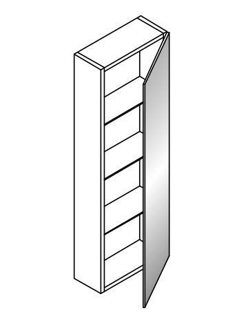 Пенал Mildue Noorth 9130 с зеркальной дверкой