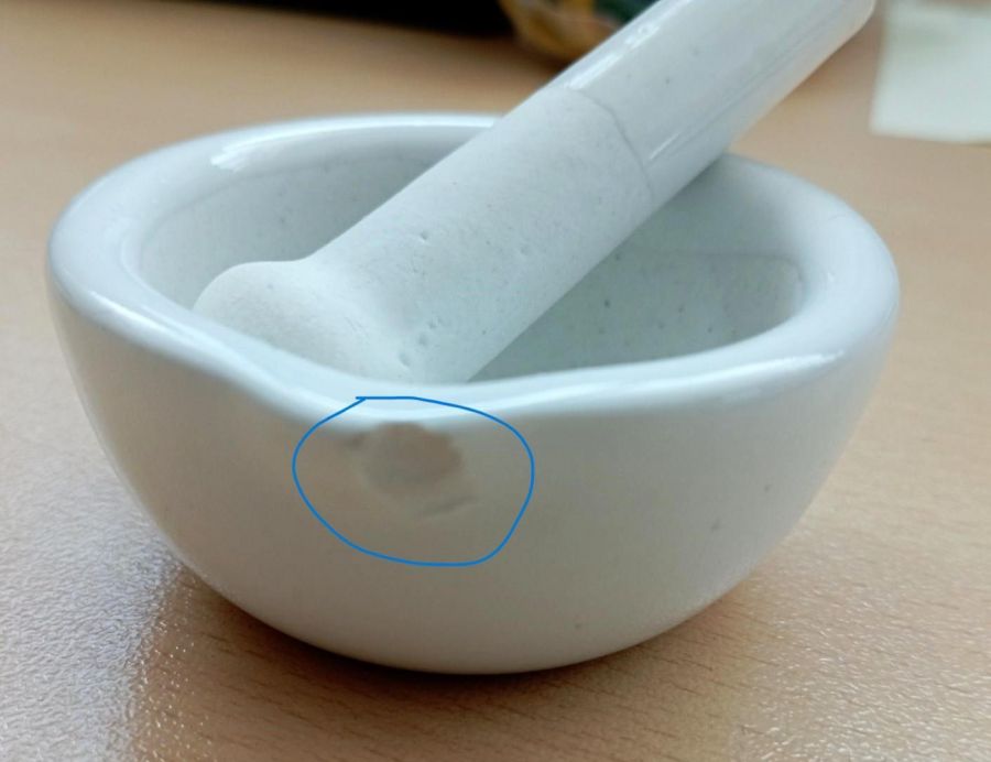 Уценка: Ступка с пестиком Labdevices, диаметр 60 мм, фарфор, скол ступки боковой