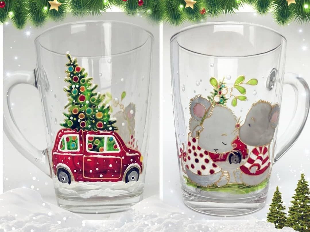 Мастер-класс росписи стеклянных кружек