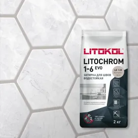 Затирочная Смесь Litokol Litochrom 1-6 Evo 2кг LE.215 Крем-Брюле, Цементная для Затирки Швов Плитки от 1 до 6 мм / Литокол Литохром Эво.