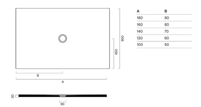 Поддон в душ Catalano 73418900 из планарной керамики 180х90 см ФОТО