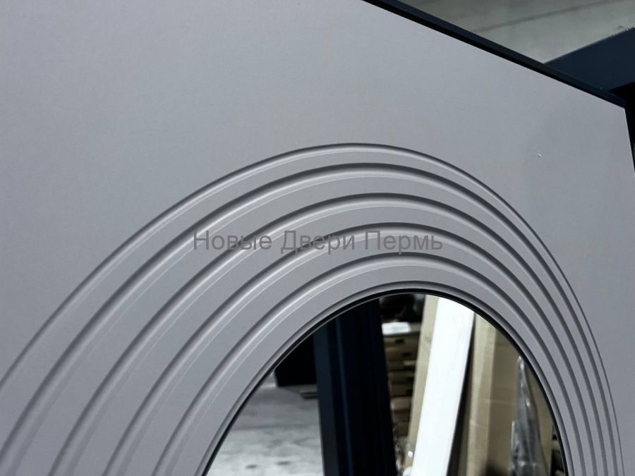 Входная дверь Страж 3К Тепло с терморазрывом и зеркалом овал