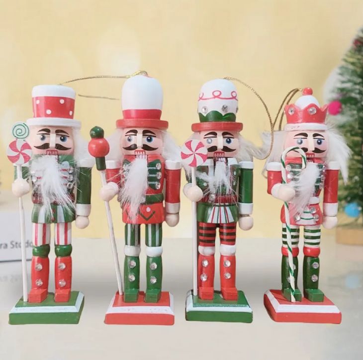 Щелкунчик - набор деревянных ёлочных игрушек 4 шт арт.138